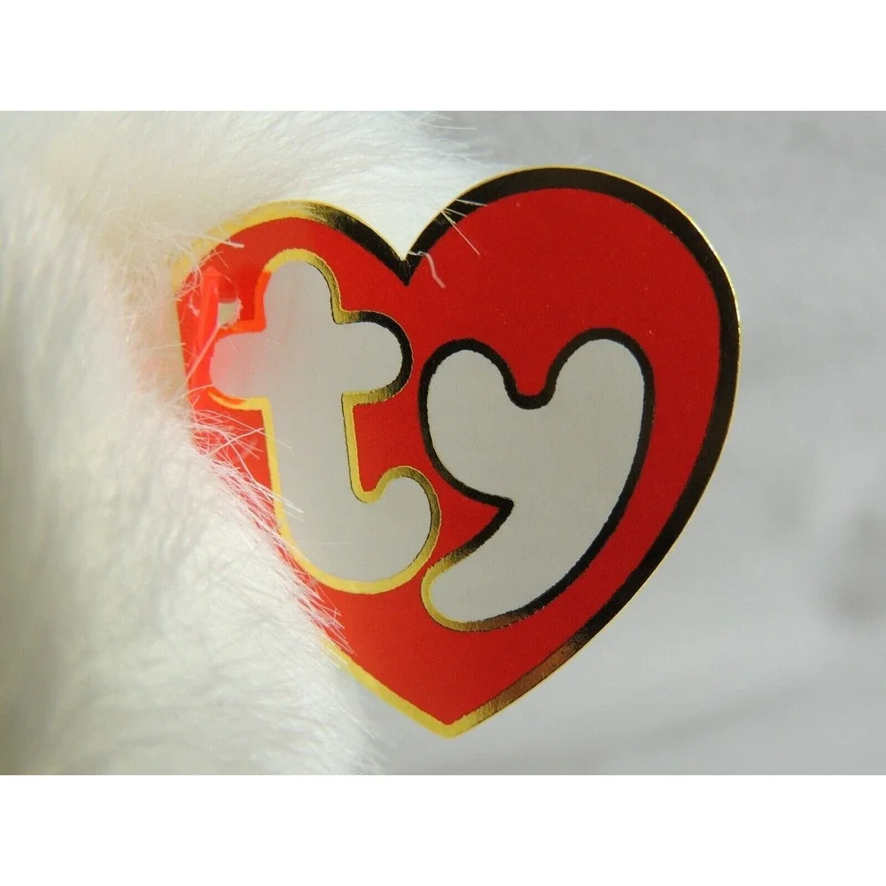 Ty Beanie Buddies Bear Romeo‎ White Valentines Day Heart Stuffed Plush 1997